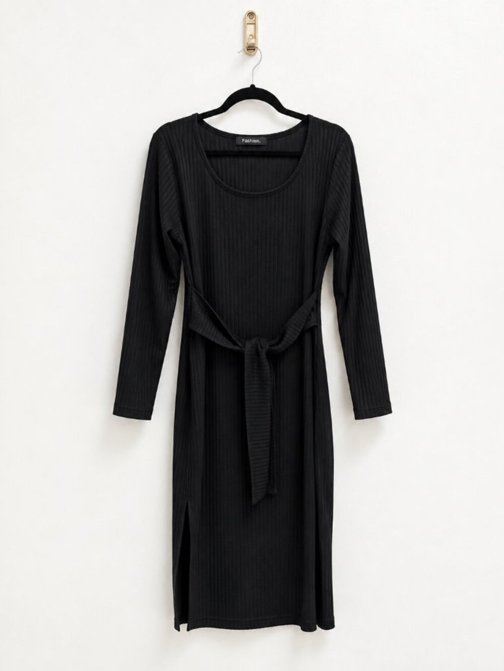 Fashion Black Maxi Wrap Dress